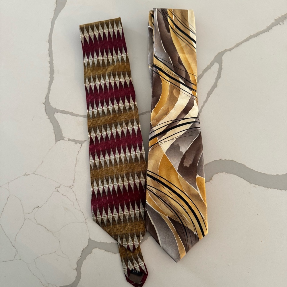 🧵 Vintage Tie Bundle – Bold & Artistic Designs (2 Ties) $25